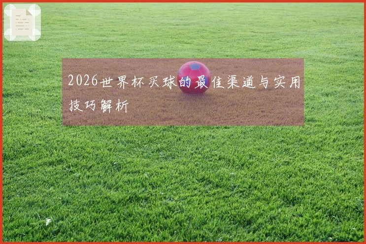 2026世界杯买球的最佳渠道与实用技巧解析
